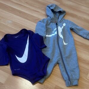 Jordan Gray Hooded Jogger Suit and Purple One piece